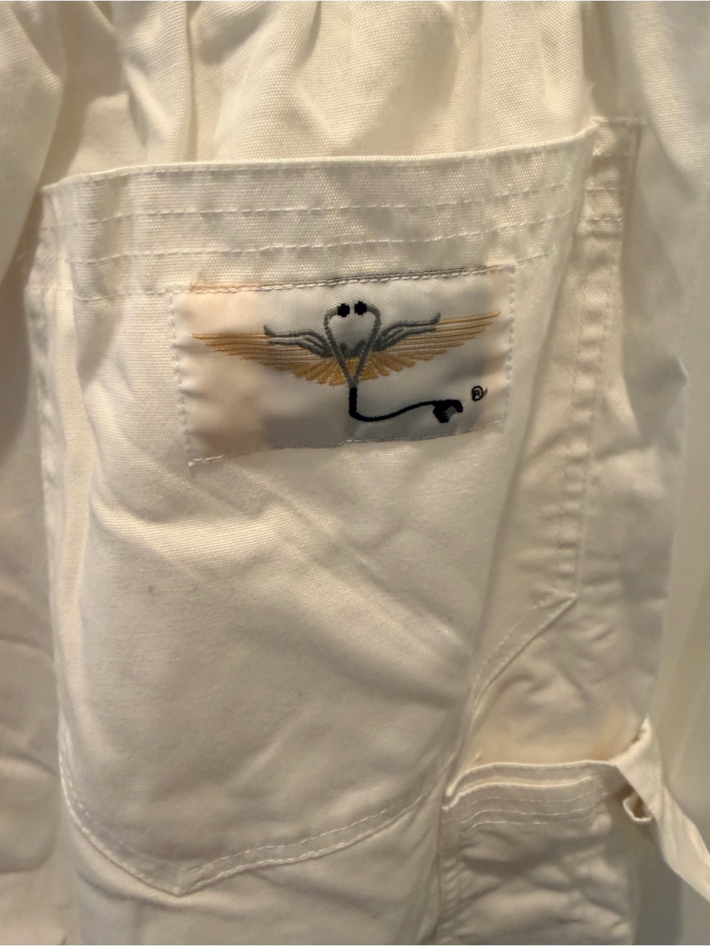 Aviator Scrub Cargo Pants White Medical Uniform Utility Pants Large - Picture 5 of 10